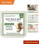 Cotton Farm Nut Milk Bag & Cheese Cloth Ultra Dense, Xl 14 Inch, 100.... Fixed Price $11.99.