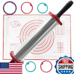 Shikori Adjustable Stainless Steel Rolling Pin W/ Thickness Rings, Baking Dough. Fixed Price $43.99.