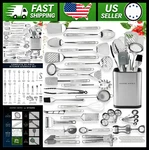 Home Hero 54-PIECE Stainless Steel & Silicone Kitchen Utensil Set. Fixed Price $121.99.