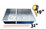 31 X19 X7 Ss 16 Gauge Double Compartment, Undermount Kitchen Sink Basin. Fixed Price $109.00.