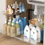 Etoya Pack Under Sink Organizer Kitchen, 2-TIER Pull Out Large, Black. Fixed Price $34.50.