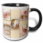 3DROSE Peter Rabbit Vintage Collage Art Storiestwotone Black Mug 11OZ Multicolor. Fixed Price $11.97.
