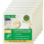Organic Cloths Grade 100 6 Pcs 20X20 Inch Hemmed Unbleached. Fixed Price $13.75.