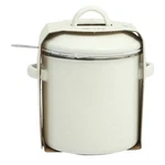 Pioneer Woman Enamel-on-steel Grease Strainer With Lid Linen Speckle New. Fixed Price $29.95.