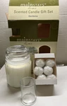 New Mainstay 8PC Gardenia Glass Jar Candles Lids, Votive Scented Gift Set. Fixed Price $18.99.