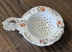 Vtg 2PC Tea Strainer W/ Handle & Cup Prov Sxe E.s. Germany. Fixed Price $27.95.
