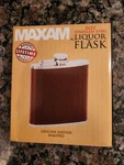 Maxam Leather Wrapped 6 Oz. Stainless Steel Hip Flask For Liquor/ Whisky New!. Fixed Price $17.00.