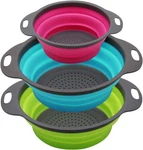 Qimh Collapsible Colander Round Silicone Kitchen Strainer Set - 4 Quart. Fixed Price $32.18.