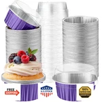 Gandeer 200 Pack Aluminum Foil Cupcake Liners With LIDS,5 Oz Round Baking. Fixed Price $59.06.