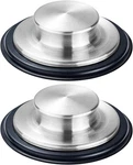 2PCS Kitchen Sink Stopper - Stainless Steel, Large Wide Rim 3.25" Dia, Silver. Fixed Price $13.35.