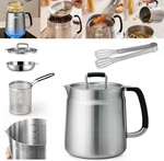 2L Stainless Steel Oil Filter Pot, 68 Oz Bacon Grease Container 3-IN-1 Multi-fun. Fixed Price $25.89.