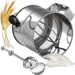 Flour Sifter - 8 Cup Fine Mesh Hand Crank Stainless Steel With Agitato.... Fixed Price $37.59.