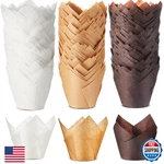 Motiskyy 300 Jumbo Muffin Liners 2.25X4" Large Tulip Cupcake Baking Cups. Fixed Price $47.96.