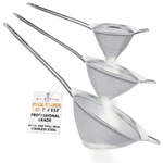 U.s. Kitchen Fine Twill Mesh Stainless Steel Conical Strainer Set 3 4 5" Chinois. Fixed Price $14.99.