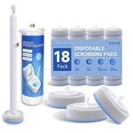 Disposable Toilet Brush, All-in-one Wand + Caddy 18 Refill Pads, White. Fixed Price $18.48.