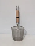 Tenta Kitchen Brand Stainless Steel & Wood Strainer Basket Deep Fryer Accessory. Fixed Price $16.99.