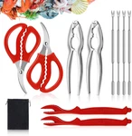10 Pcs Seafood Tools Set - Crab Lobster Crackers, Forks, Shellers, Scissors. Fixed Price $17.99.
