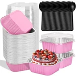 Selizo 60 Pack 10OZ Mini Disposable Cake Pans With Lids, Aluminum Foil Square.... Fixed Price $35.13.
