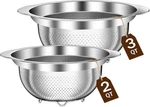 Stainless Steel Colander Set Pack, 2QT & 3QT Strainers For Pasta, Fruit,. Fixed Price $26.51.