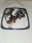 Steel Cut Iridescent Square Rooster Trivet Knights Home Custom Farm Kitchen 7X7. Fixed Price $26.87.