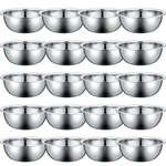 Pinkunn 20 Pcs Stainless Steel Mixing Bowls, Nesting 8.66 3 Inch, Silver. Fixed Price $58.74.