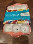 Pioneer Woman Celia Stoneware Holder Coral 6X9X1.5 Inches Holds 12 Eggs. Fixed Price $27.99.