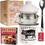 Ayerphalo Bacon Grease Container With Strainer - 24OZ, Bright White. Fixed Price $29.49.