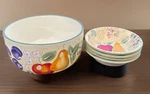 Pc Gibson Home Fruit Grove Lrg 5QT Salad Pasta Set Serving & Individual Bowls. Fixed Price $27.00.