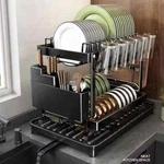 2 Tier Dish Drainer With Drip Tray Cutlery Holder Plate Racks Kitchen Sink. Fixed Price $28.04.