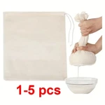 1-5 Pcs Organic Cotton Nut Milk Bag Reusable Food Strainer Coffee Cheese Cloth. Fixed Price $5.99.