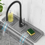 17.7 Inch Faucet Mat For Kitchen Sink Splash Guard, Slope Silicone Water. Fixed Price $22.39.
