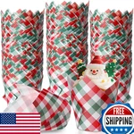 Maxdot 200 Christmas Plaid Tulip Cupcake Liners Baking Red Green Gingham. Fixed Price $35.62.