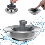Hibbent Upgraded 3 1 Kitchen Sink Drain Strainer 4.25", Stainless Steel. Fixed Price $17.84.