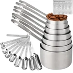 Iffmyjb Measuring Cups And Spoons Set Of 19, 7 Stainless Steel Stackable. Fixed Price $59.59.