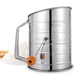 Flour Sifter, 3 Cup For Baking Fine Mesh Rotary Hand Crank With .... Fixed Price $15.11.