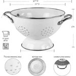 Calypso Basics Enamel Colander 1.5 Qt White Powder Coated Steel Strainer. Fixed Price $29.99.