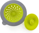 Full Circle Sinksational Strainer With Stopper, Green. Fixed Price $13.80.