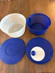 Tupperware Save Salad Spinner Blue 4 Piece Set. Fixed Price $24.99.