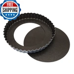 Matfer Bourgeat Exopan Fluted Tart & Quiche Pan, Removable Bottom, 9.5". Fixed Price $60.25.