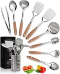 Stainless Steel Kitchen Utensils Set Wood Handle Heat Resistant Cooking Tools. Fixed Price $60.51.