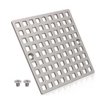 3-7/8" Brushed Nickel Shower Drain Cover Square Floor C... Usa Fast Ship. Fixed Price $26.12.