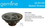 3.5" Kitchen Sink Basket Drain Strainer Gemline GLSS100. Fixed Price $12.99.