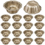 Ctosree 16-PCS 4" Nonstick Fluted Mini Cake Pans Carbon Steel Gold Bakeware. Fixed Price $51.71.
