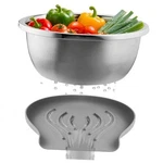 304 Stainless Steel Colander With Food-grade Silicone Self-draining Base, 5QT. Fixed Price $36.75.