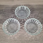 3 Jeannette Glass National Clear Small Berry Fruit Dessert Bowl 4.5 Ribbed Dot. Fixed Price $15.96.