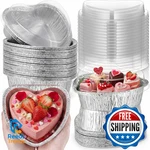 Hushee 36 Pcs 12 Oz Valentine's Day Heart Shaped Cake Pan With Lid 5.5 Inch Alum. Fixed Price $51.19.