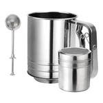 Flour Sifter, 3 1 Stainless Steel For Baking, Cup Double Layer Fi.... Fixed Price $35.64.