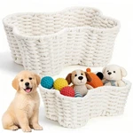 Zavoos 2 Pack Dog Toy Basket, Bone Shape Woven Pet Food Storage Baskets For O.... Fixed Price $40.31.