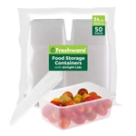 Freshware Food Storage Meal Prep Containers Lid 34OZ (50 Pk). Fixed Price $12.99.