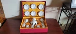 Vintage 1960S Imperial Japan Design White & Gold Tea/coffee Set + Display Case. Fixed Price $1000.00.